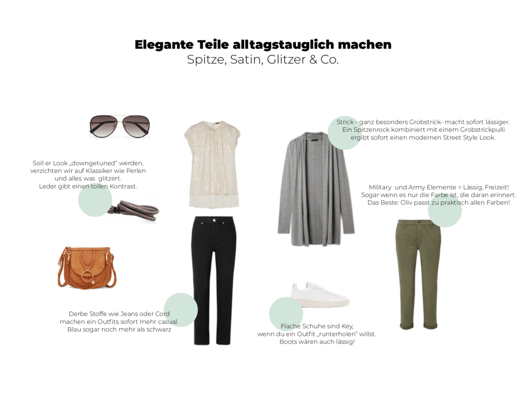 Glitzertop mit Jeans auf Casual gestylt